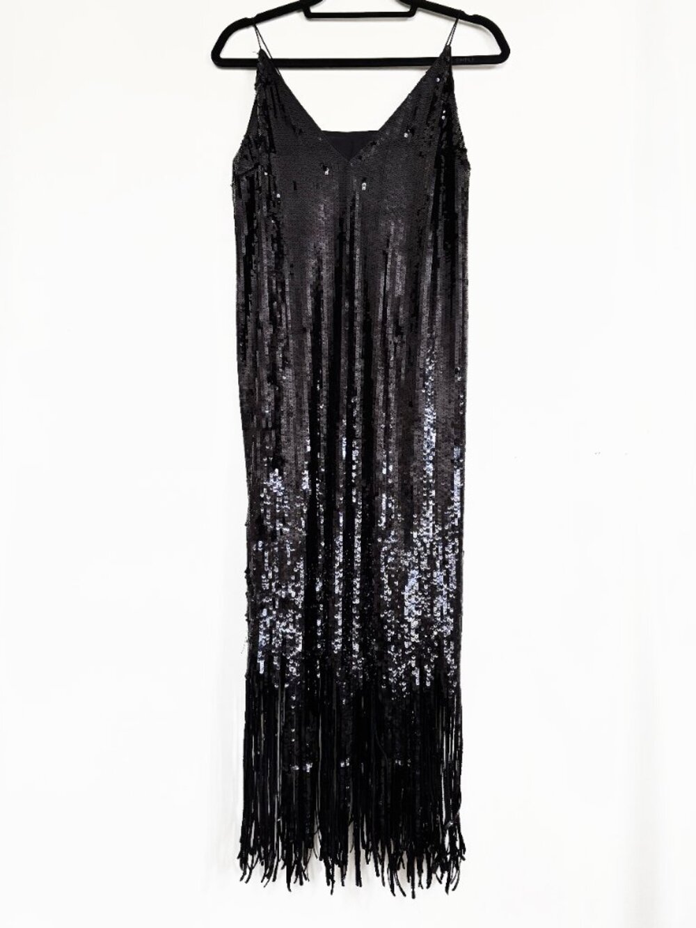 Long Sequin Fringe Maxi Dress by H&M Size M EXCELLENT CONDITION - Picture 2 of 9